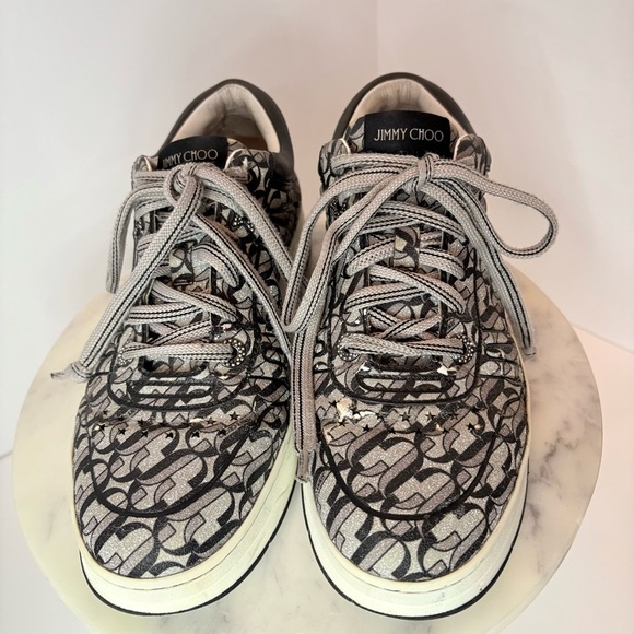 Jimmy Choo Monochrome Patterned Sneakers - Picture 2 of 15